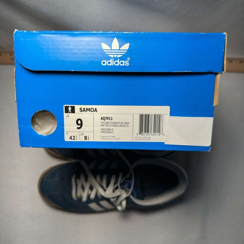 Adidas Men's Navy and White Samoa Sneakers - Picture 3 of 3
